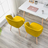 JIASEN - Fauteuil de salle à manger en velours 2 pièces avec pieds en métal tapissés pour chambre à coucher, salle de séjour, chaise de baignoire temporaire de cuisine (jaune)