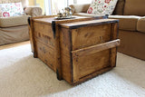 Uncle Joe de Style Vintage Shabby Chic Roosevelt Field Coffre, Bois, Marron Clair, Grande, 98 x 55 x 48 cm,