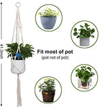 Hossom 4 Pcs Suspension Corde Plante Macramé, Suspension Plante Macramé Porte, Suspensions en macramé pour Pot de Fleurs en Intérieur et Extérieur (41 Pouces)