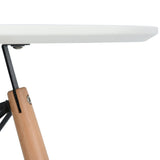 H.J WeDoo Ronde Table de Salle à Manger Scandinave Design Blanc avec Eiffel Jambes en hêtre 80 cm