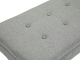 CLP Banquette Namaro en Tissu I Banc avec Pieds Carrés en Bois De Caoutchouc I Bout De Lit avec Espace De Rangement, Couleur:Gris, Couleur du Cadre:Antique Clair