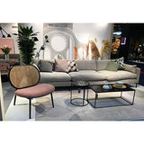 Zuiver Spike - Fauteuil Dossier en cannage et Assise en Tissu Rose