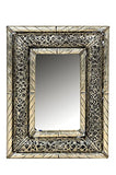 Orient Kifah Miroir mural avec cadre en bois Style oriental Argenté 35 cm
