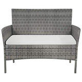 vidaXL Banc de Jardin Résine Tressée Gris Terrasse Patio Banquette Fauteuil