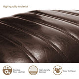 IntimaTe WM Heart Tabourets de Bar Lot de 2, Réglable Chaise Haute Cuisine avec Chromés Repose-Pieds,Tabouret Bar avec Décoré par Rayures Verticales, Marron