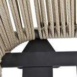 Ensemble Salon de Jardin 3 pièces Style Colonial 2 fauteuils avec Coussins Gris + Table Basse résine Filaire Beige Acier époxy Noir
