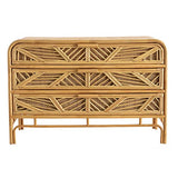 Miliboo & Stéphane Plaza Commode Vintage en rotin 3 tiroirs L120 cm Galon