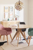SKLUM Table à Manger Ronde en Bois (Ø100 cm) Sekiz Marron Cendré