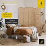 LW Collection Paravent 4 Panneaux Marron 170x160cm - Paravents de Chambre à Coucher - cloison