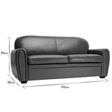 Miliboo Canapé Vintage 3 Places Cuir Marron et Bois Noir Club