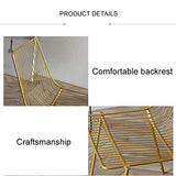 Amrai Chaises de Salle à Manger de Luxe Nordic Light - Siège en Cuir Blanc en métal doré, Chaises de Salle à Manger de Loisirs Tabouret de Bar pour Salon/Cuisine/vanité, Hauteur de l'assise: 43cm