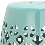 Safavieh EAC4508C Majorca Intérieur/Extérieur Tabouret de Jardin Céramique Turquoise Douce 33 x 33 x 46,99 cm