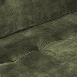 postergaleria Canapé 3 Places Vert 200 cm - avec Rembourrage Moelleux, Dossier surpiqué, avec Pieds Noirs, en Tissu Velours - Canapé pour Salon, Chambre d'amis, Meubles de Salon
