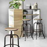 HOUSE IN BOX.COM Lot de 2 Rond Tabourets de Bar Chaise de Bar Taboure Pivotant Hauteur Réglable Rotatif à 360 Dégrées Siège Repose-Pieds Style Industriel pour Bar Comptoir Cuisine (Chêne)