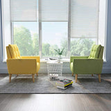 Meerveil - Fauteuil - Canapé 1 Place en Polyester avec Pieds en Bois Massif Style Scandinave pour Chambre Salon Balcon Bureau (Vert)