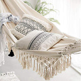 AQH 2 Personne Hamac Boho Grand Brésilien en Macramé Frange Double Deluxe Hamac Swing Net Chaise Suspendue Hamac