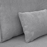 HOMIFAB Canapé Convertible 3 Places avec Coffre de Rangement en Velours côtelé Gris Clair - Milla