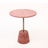LINCYS Table d'appoint Table d'appoint Basse marbre Naturel Minimaliste Terrazzo Rond Salon Plateau Rond Table Tables d'appoint Salon pour Manger Petite Table