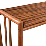 Festnight 5pcs Table Haute de Bar avec 4 Tabouret en Bambou Marron