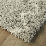 BALTA Tapis Berbère, Tapis de Salon Shaggy Style Ethnique, Grand Tapis 200x290 cm, Doux et Confortable, Facile d'entretien, Polypropylène épaisseur 30 mm, 200 x 290 cm, Gris - Blanc