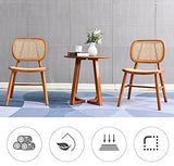 ZNMDOK Chaise de Salle à Manger en rotin en Bois Massif de Ferme Moderne, 2 chaises de Salle à Manger en rotin Naturel, Chaise à Dossier en rotin, Cool et Pas étouffante(50 * 56 * 80cm)