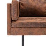 vidaXL Canapé d'angle Sofa de Salon Canapé de Bureau Sofa de Salle de Séjour Meuble de Maison Intérieur Confortable Similicuir Daim Marron