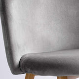 Chaise Ronde Velours Gris Clair