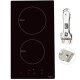 NOXTON Plaque de Cuisson à Induction Encastrable Cuiseur de Table électrique 2 foyers de Cuisson en Verre Noir Avec Capteur Contrôles Tactiles