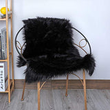 YIHAIC Peau de Mouton synthétique,Cozy Sensation comme véritable Laine Tapis en Fourrure synthétique, Man-Made Luxe Laine Tapis de Canapé Coussin (Noir, 75 x 120 cm)