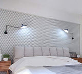 Bras Long Applique Murale Interieur avec Interrupteur Industrielle Lampe Murale Vintage Retro Bras Articule Pivotant Créative Design Luminaire de Lecture Lumiere Chevet Eclairage Métal Noir 118cm