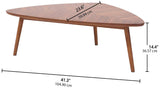 Marque Amazon - Rivet - Table basse triangulaire, en noyer et aux pieds en bois massif, 105 x 60 cm
