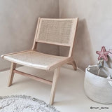 HOMIFAB Fauteuil Lounge en Bois Massif et cannage - Zuma