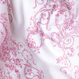 HOMESCAPES Parure de lit Housse de Couette + Taie d'oreiller Rose Effet « Toile de Jouy » en Polycoton, 230 x 220 cm