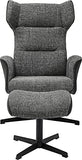 Kare 79945 Fauteuil pivotant + Repose-Pieds Ohio Salt and Pepp