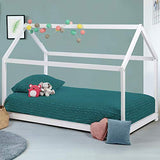 IDMarket - Lit cabane 90x190 cm Neel Blanc