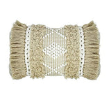 Pirouette Coussin Macrame en Coton Blanc Casse 30 x 50 cm Bobo