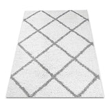 VIMODA Poils Longs Shaggy Tapis Rugueuse Design Crème Gris Moderne - Blanc, 160x220 CM