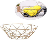 ZSJZHP Métal Bowl Fruits légumes Fil paniers en métal Bol géométrique Cuisine Rangement de Bureau Comptoir du Cabinet Stockage Pantry Organisation Oeufs Pain Holder,Gold-S