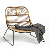 DECOCLICO Fauteuil Bas en rotin Moka
