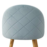 OFCASA 4 x Moderne Chaises de Salle à Manger Velours Bleu Clair Tissu Chaise de Cuisine Rembourrée avec Pieds en Métal Chaises de Salon Meubles