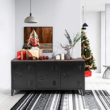 MEUBLE COSY Grand Espace Armoire Métallique, 3 Portes Métal Bureau Armoire, Buffet de Rangement, Meuble Télévision