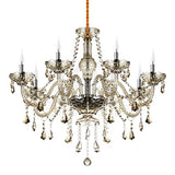 Ridgeyard Lustre Baroque Lustres de Plafond Moderne Lustre Cristal K9 Plafonnier Luminaire pour Salon Chambre Couloir Entrée, 8 Lumières, Cognac