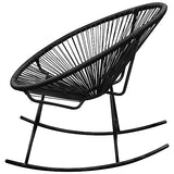 vidaXL Chaise à Bascule d'Extérieur Siège de Patio Chaise de Terrasse Siège d'Extérieur Chaise de Jardin Arrière-Cour Noir Résine Tressée