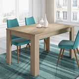 Table de salle à manger à rallonge, table de salon ou de cuisine, finition en chêne canadien, modèle Kendra, dimensions : 140-190 cm (longueur) x 90 cm (largeur) x 78 cm (hauteur).