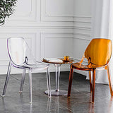 Transparent Acrylique Ghost Chair, Chaise De Salle À Manger Transparente De Mode Empilable, Chaises La Créativité Cristal Transparent pour Chambre à Coucher, Salon, Bureau,Brown
