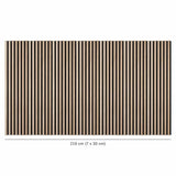 DECOON Lot de 7 Revêtements muraux tasseaux Bois 120x30x1 cm - Pack tête de lit 160 - Lamelles chêne Clair Fond Noir 2,52 m²