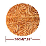 Fait à la main en rotin support de pot, antidérapant, durable, résistant à la chaleur Hot Pads Idéal moderne Home Decor Dessous-de-verre résistant à la chaleur Isolation Tasse Tapis - 20 cm - X4