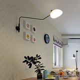 VOMI Applique Murale Industrielle Interieur RéTro Lampe Murale Avec Interrupteur Spots Muraux Orientable Bras RéGlable Extensible à Long Rotatif Abat-Jour E27 Lampe de Mur Avec Prise, Noir,95*40cm