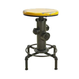 AGLZWY-Tabourets De Bar Chaises en Métal Style Industriel Fer Forgé Nostalgique Pivoter Chaise De Travail, Jaune, Bleu (Color : Yellow, Size : 33x33x80cm)