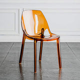 Transparent Acrylique Ghost Chair, Chaise De Salle À Manger Transparente De Mode Empilable, Chaises La Créativité Cristal Transparent pour Chambre à Coucher, Salon, Bureau,Brown